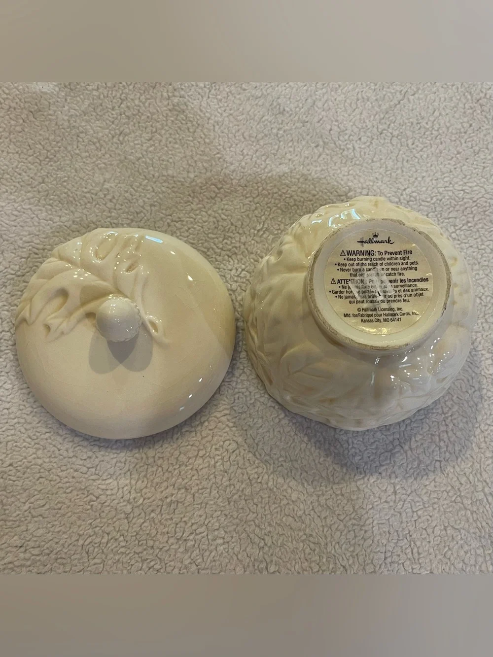 Hallmark Ceramic Acorn Lidded Candle Holder Fall Cottagecore Decor